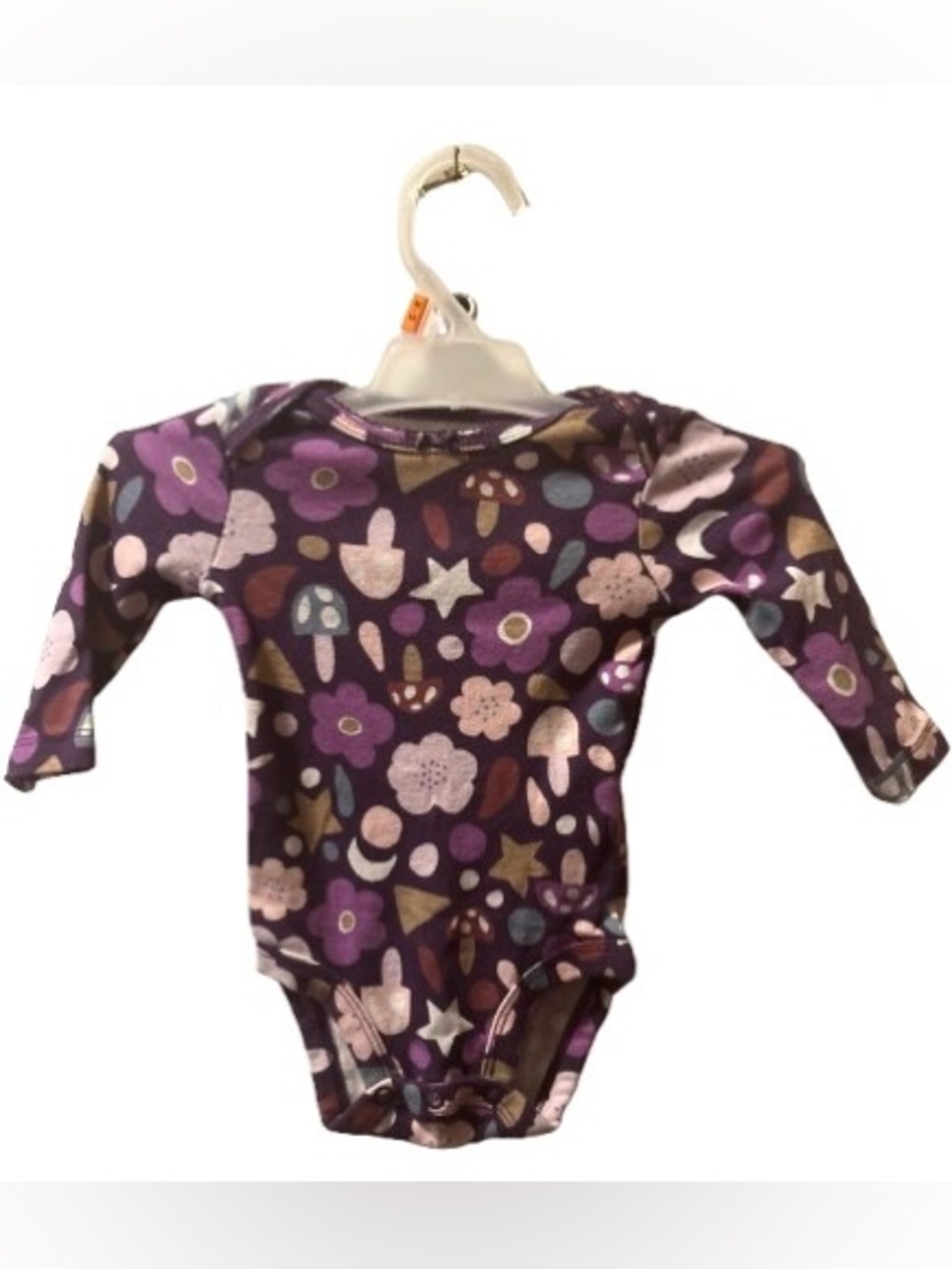 CARTER’S Baby Girl Purple Mushroom Floral Long Sleeve Bodysuit - Size 3M